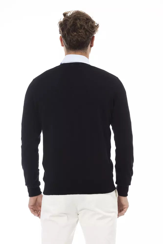 Suéter de lana negro Alpha Studio para hombre