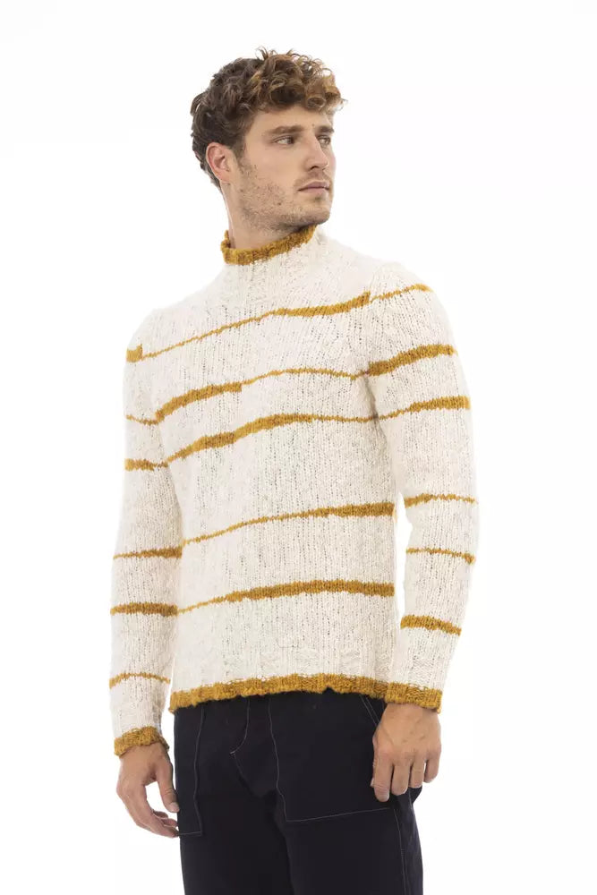 Suéter de hombre de piel de alpaca beige Alpha Studio
