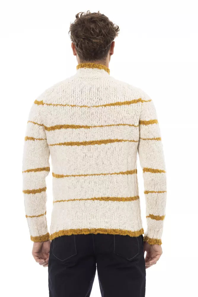 Suéter de hombre de piel de alpaca beige Alpha Studio
