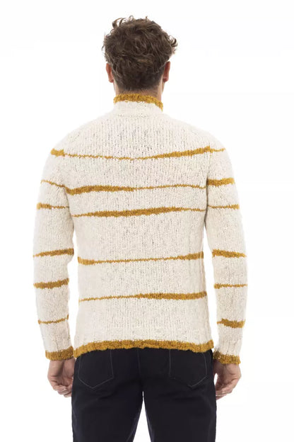 Suéter de hombre de piel de alpaca beige Alpha Studio