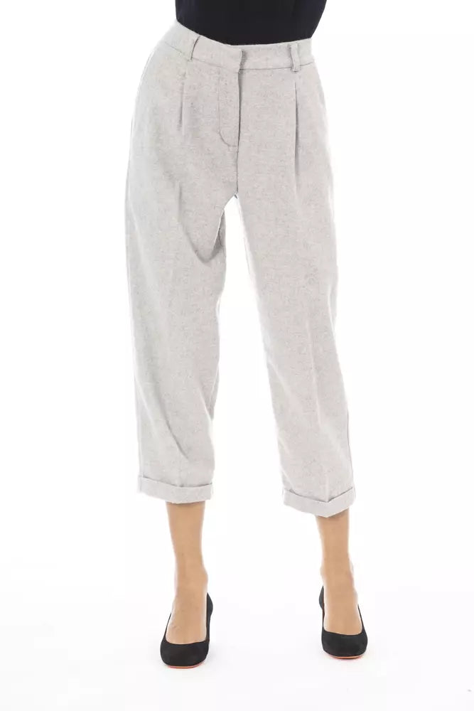 Pantalón de lana gris Alpha Studio para mujer