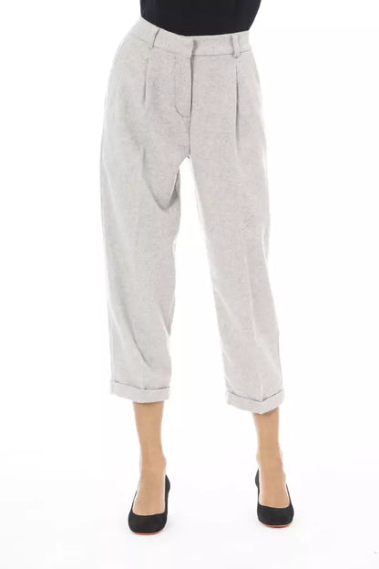 Pantalón de lana gris Alpha Studio para mujer