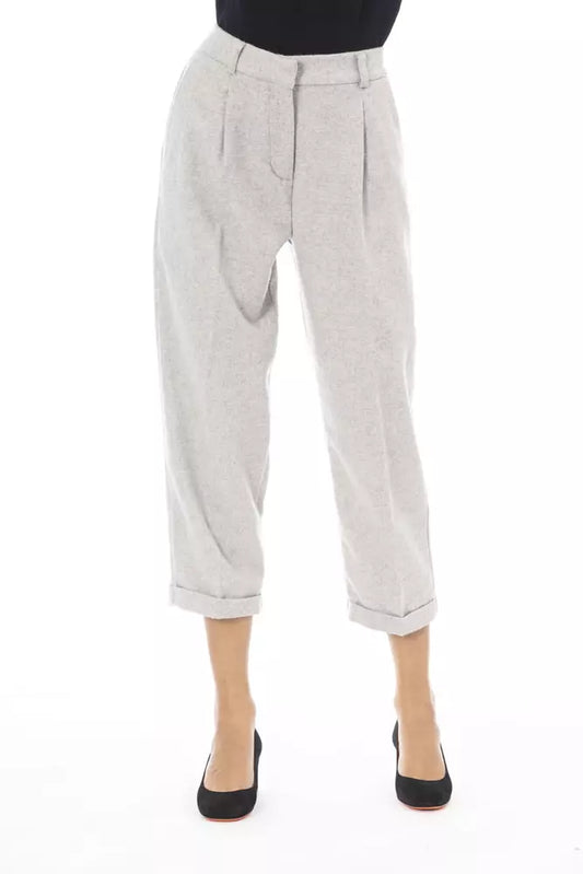 Pantalón de lana gris Alpha Studio para mujer