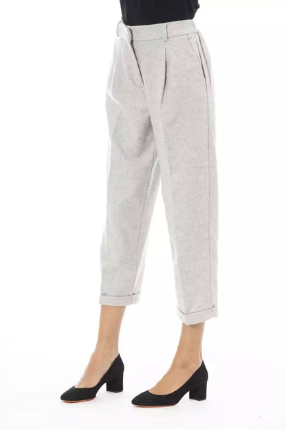Pantalón de lana gris Alpha Studio para mujer