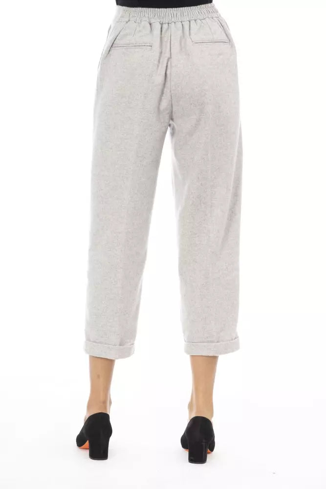 Pantalón de lana gris Alpha Studio para mujer