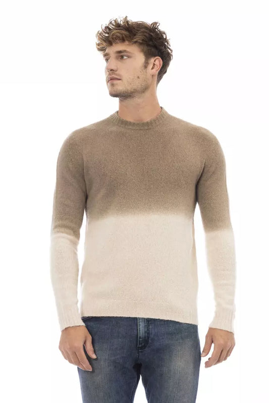 Suéter de hombre de piel de alpaca beige Alpha Studio