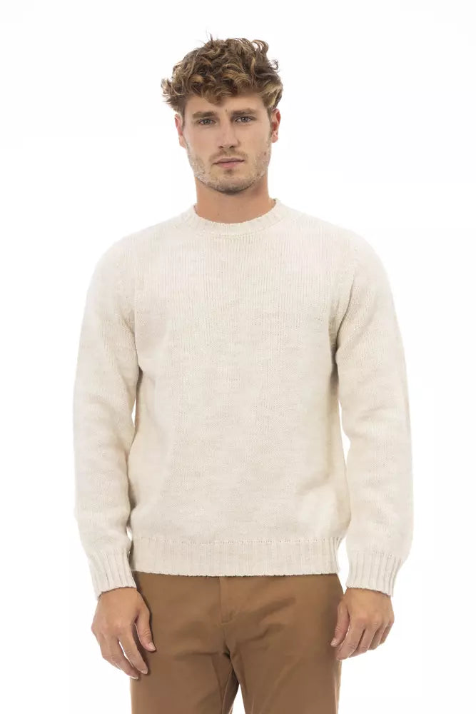 Suéter de hombre de alpaca beige Alpha Studio