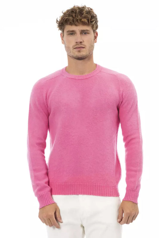 Suéter de lana rosa para hombre de Alpha Studio