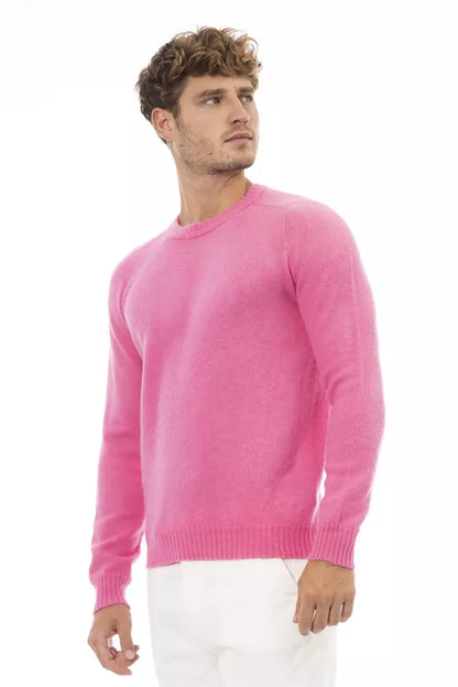 Suéter de lana rosa para hombre de Alpha Studio