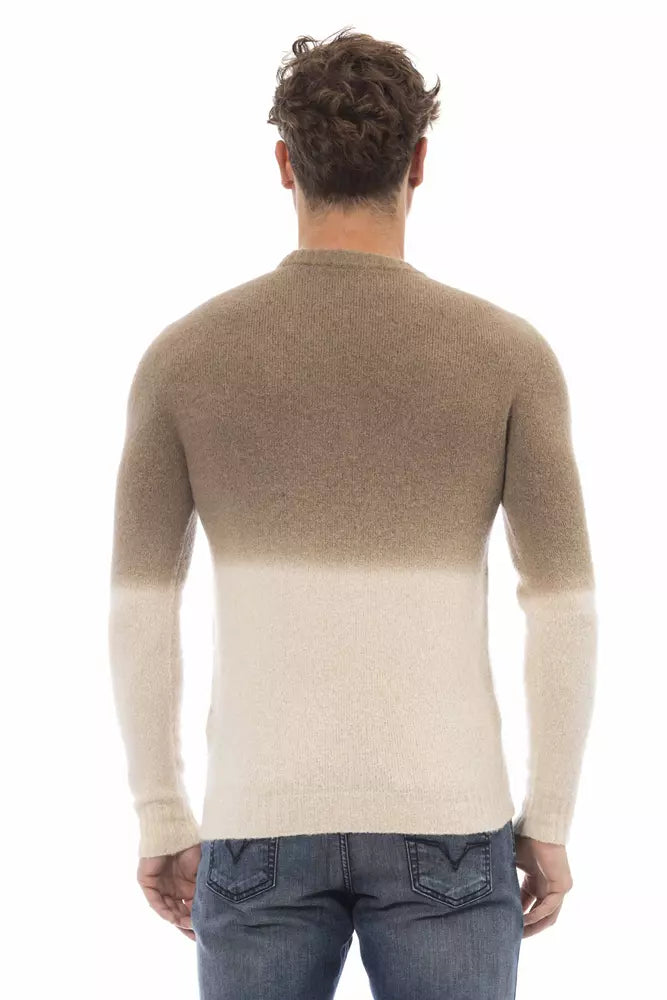 Suéter de hombre de piel de alpaca beige Alpha Studio