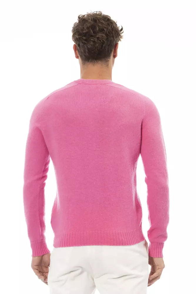 Suéter de lana rosa para hombre de Alpha Studio