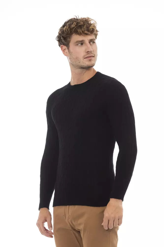 Suéter de viscosa negro para hombre de Alpha Studio
