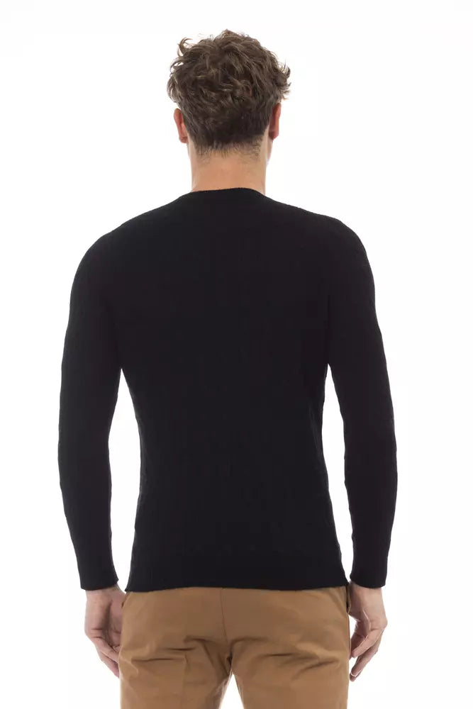 Suéter de viscosa negro para hombre de Alpha Studio