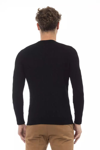 Suéter de viscosa negro para hombre de Alpha Studio