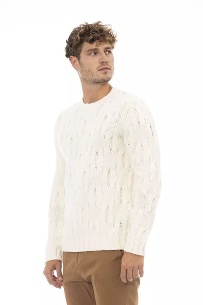 Suéter de lana beige para hombre de Alpha Studio