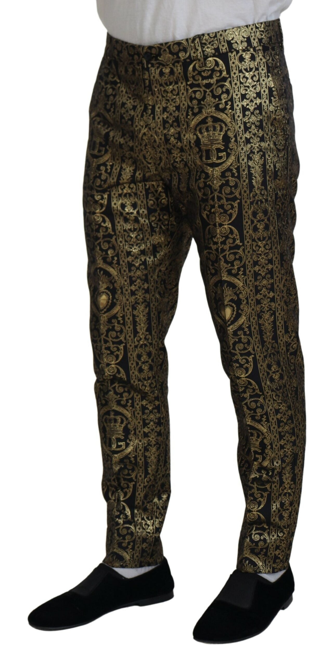 Pantalones de noche elegantes de jacquard de Dolce &amp; Gabbana