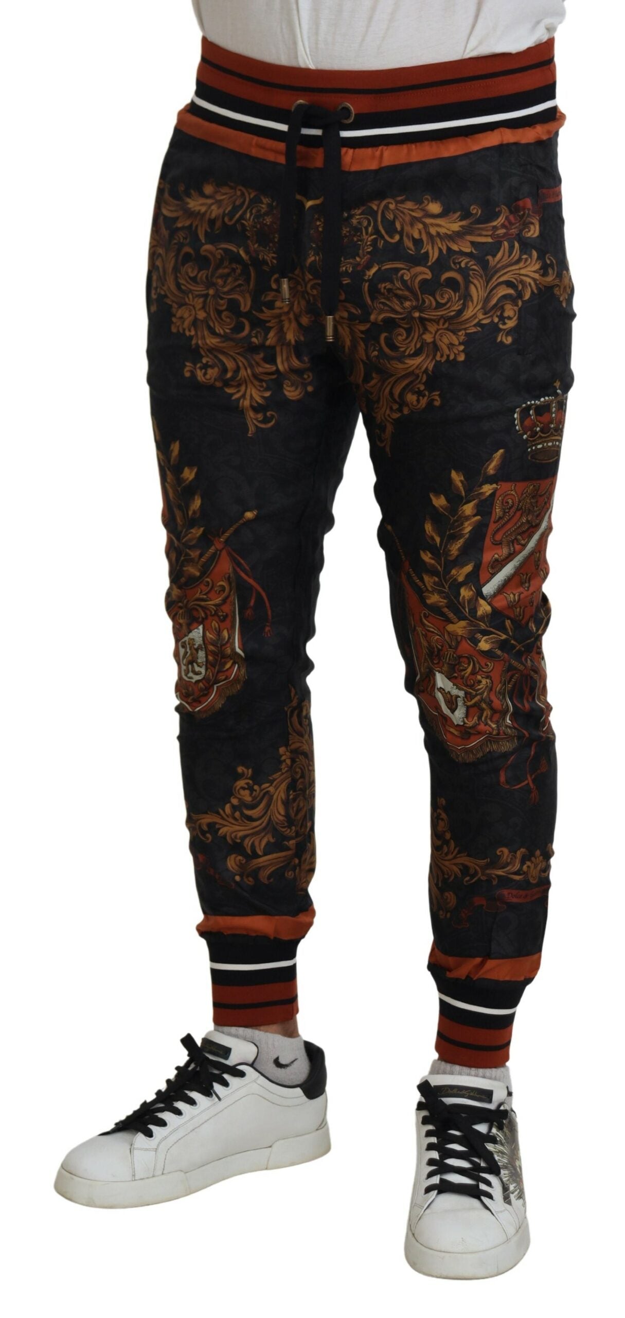 Pantalones deportivos de seda con corona barroca de Dolce &amp; Gabbana