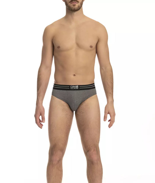 Pack de ropa interior de algodón gris para hombre Cavalli Class