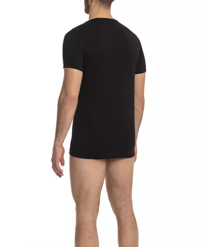 Camiseta de algodón negra para hombre Cavalli Class
