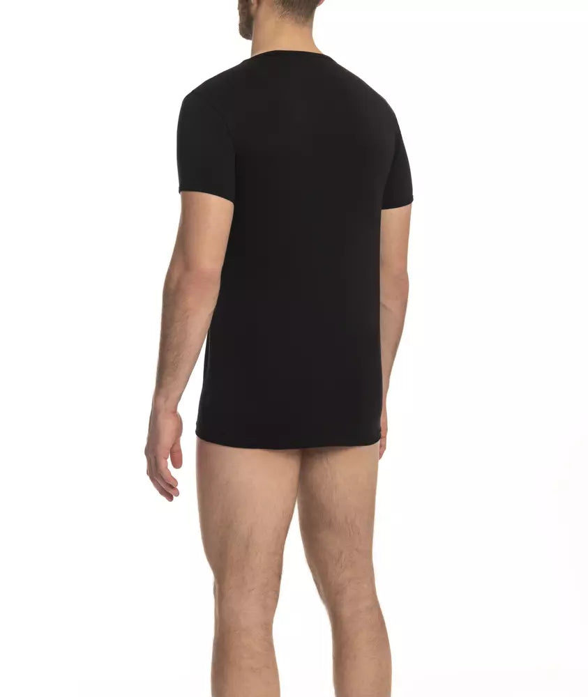 Camiseta de algodón negra para hombre Cavalli Class