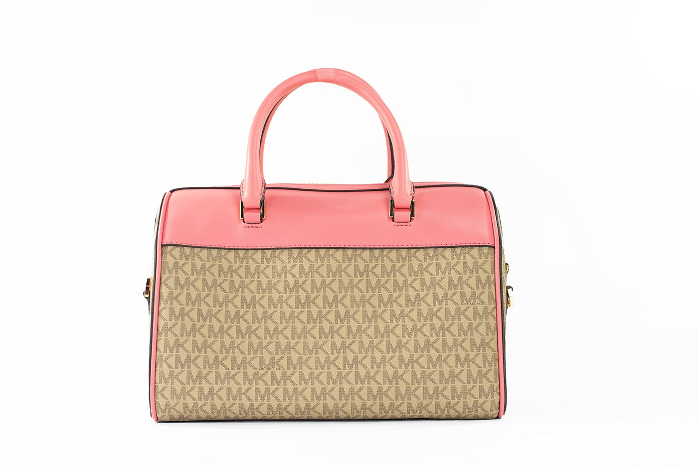 Bolso bandolera tipo bolsa de viaje Michael Kors Travel Medium Tea Rose Signature de PVC