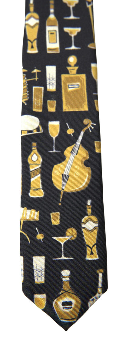 Exclusive Silk Tie with Musical Print