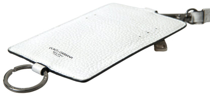 Elegante cordón para tarjetero de cuero blanco