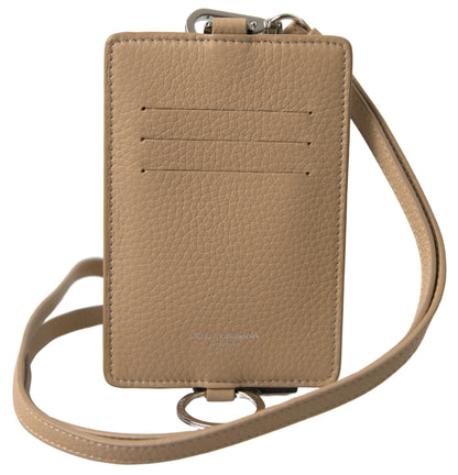 Elegante Cartera Tarjetero de Piel Beige