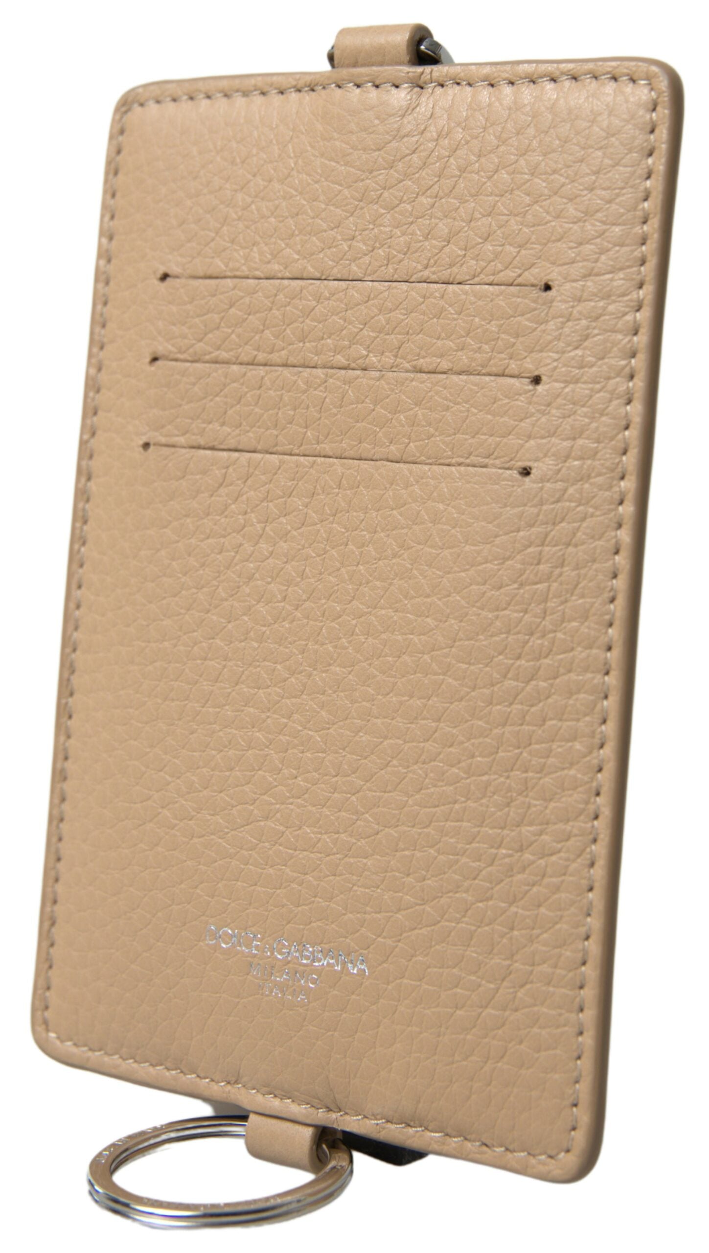 Elegante Cartera Tarjetero de Piel Beige