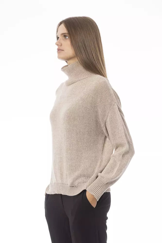 Jersey de lana beige para mujer Baldinini Trend