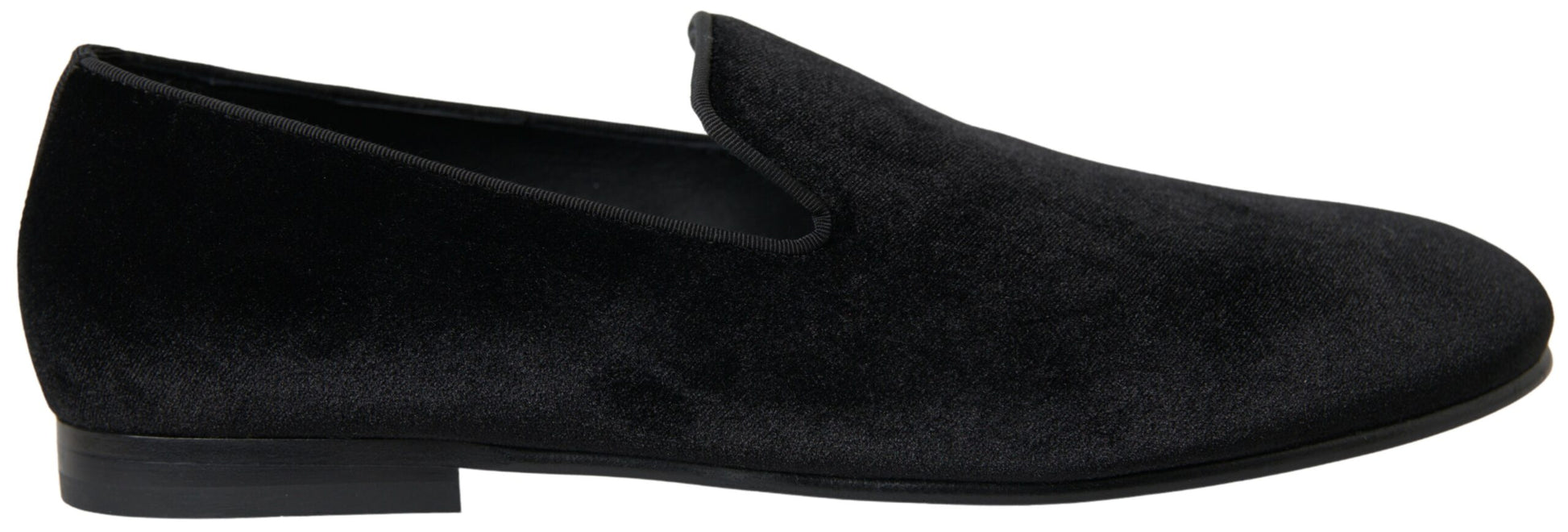 Mocasines elegantes de terciopelo negro de Dolce &amp; Gabbana para hombre