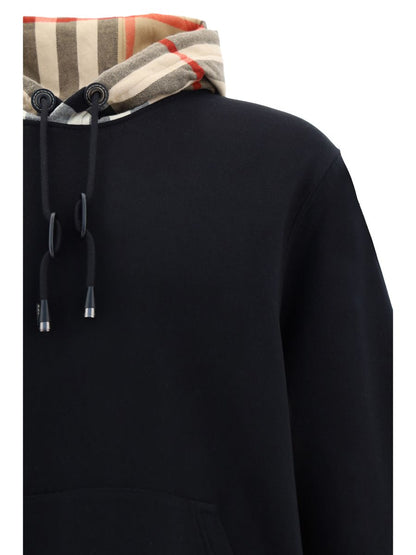 Sudadera con capucha Samuel elegante y de gran tamaño en color negro de Burberry