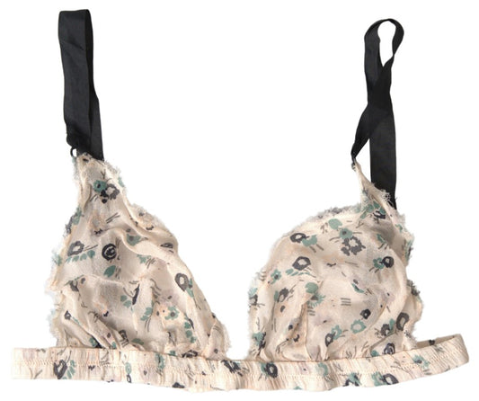 Sujetador beige con estampado floral elegante de Costume National