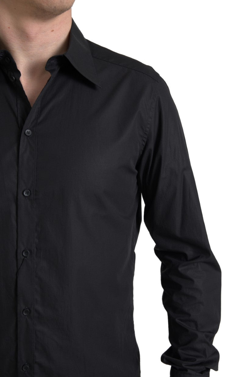 Camisa formal elegante con botones dorados y negros de Dolce &amp; Gabbana