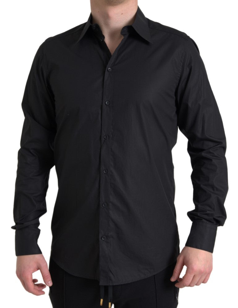 Camisa formal elegante con botones dorados y negros de Dolce &amp; Gabbana