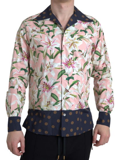 Camisa elegante informal de corte entallado en color rosa de Dolce &amp; Gabbana