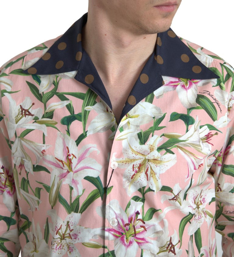 Camisa elegante informal de corte entallado en color rosa de Dolce &amp; Gabbana