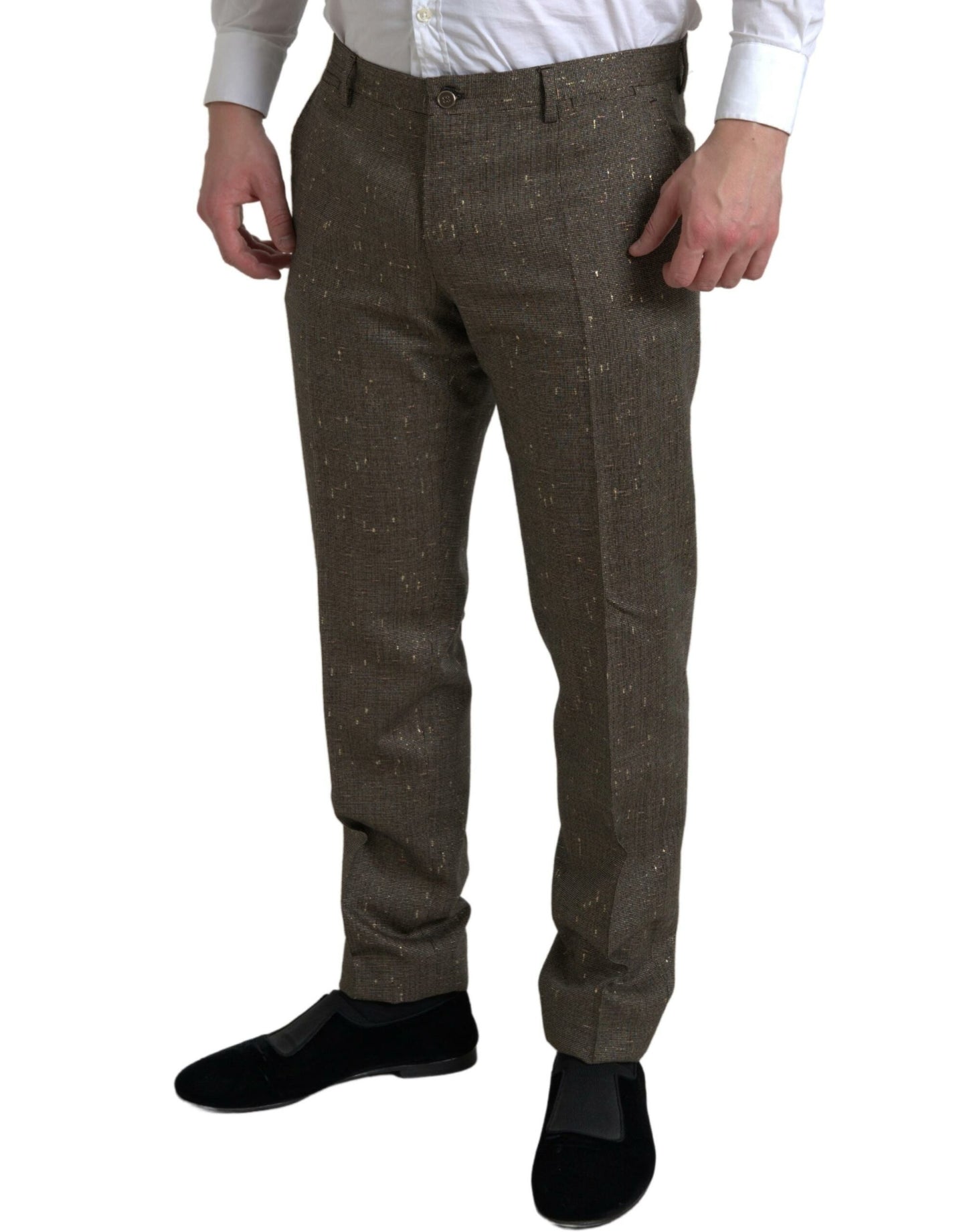 Pantalones chinos elegantes y ajustados de lana de Dolce &amp; Gabbana