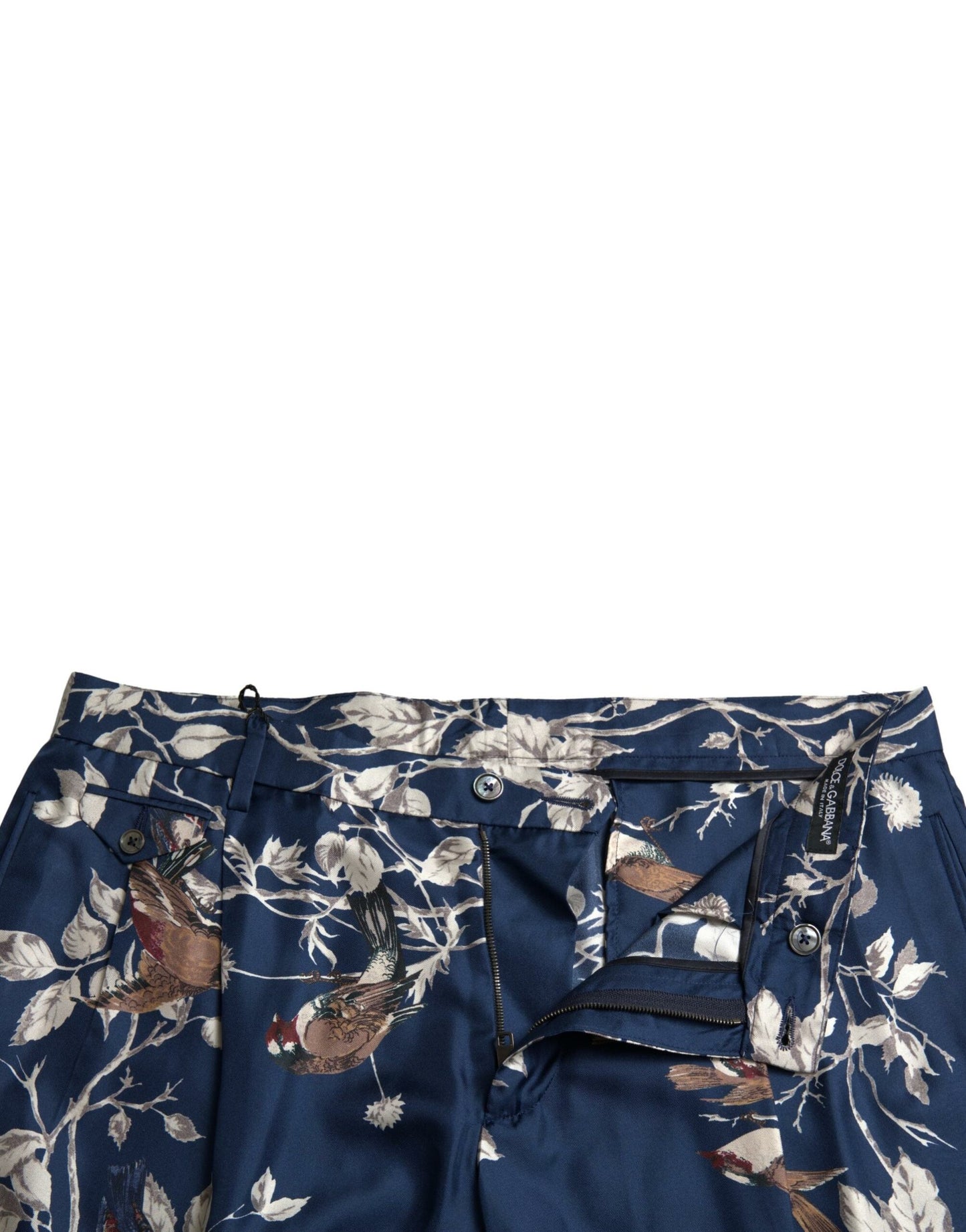 Bermudas de seda con estampado floral en azul de Dolce &amp; Gabbana