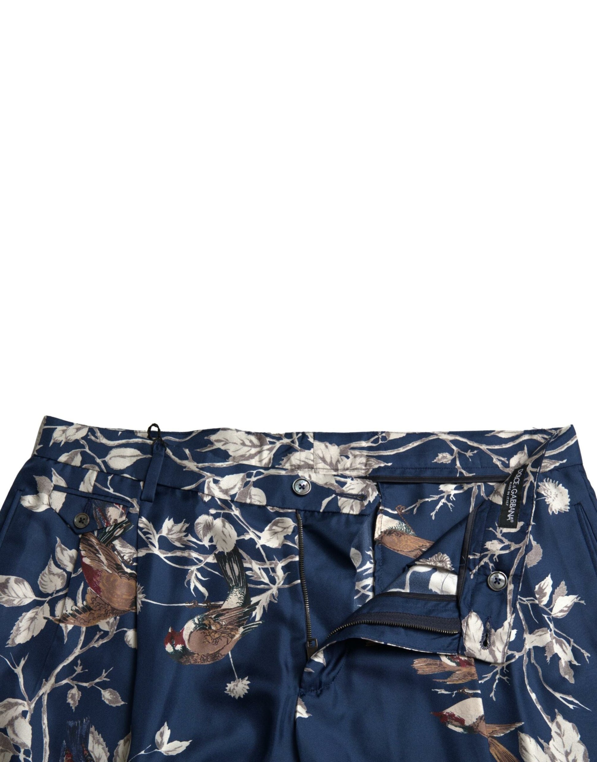 Bermudas de seda con estampado floral en azul de Dolce &amp; Gabbana