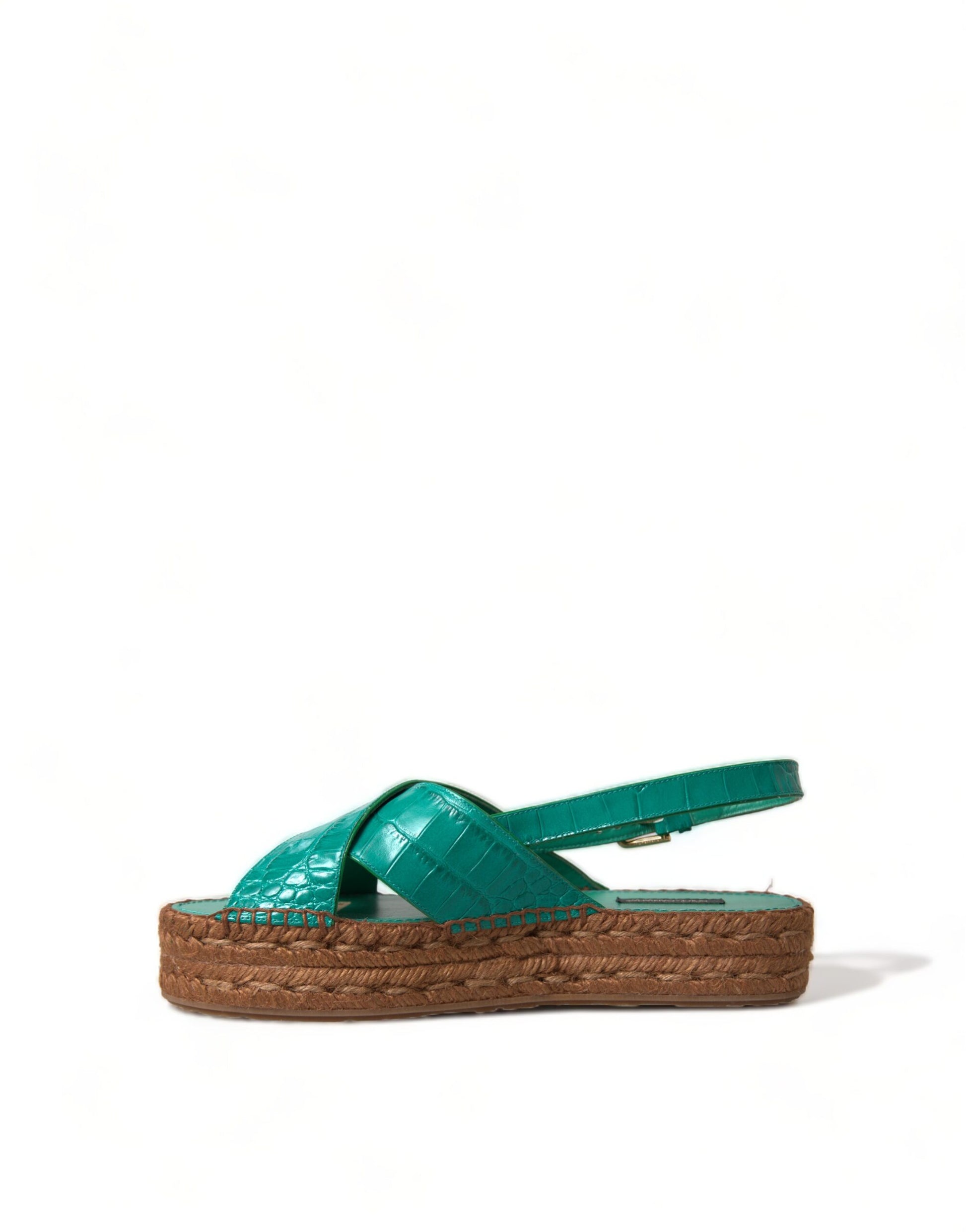 Sandalias con plataforma y alpargatas verdes elegantes de Dolce &amp; Gabbana