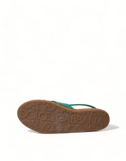 Sandalias con plataforma y alpargatas verdes elegantes de Dolce &amp; Gabbana