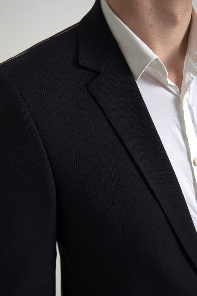 Traje ajustado azul oscuro elegante de Dolce &amp; Gabbana con diseño de martini