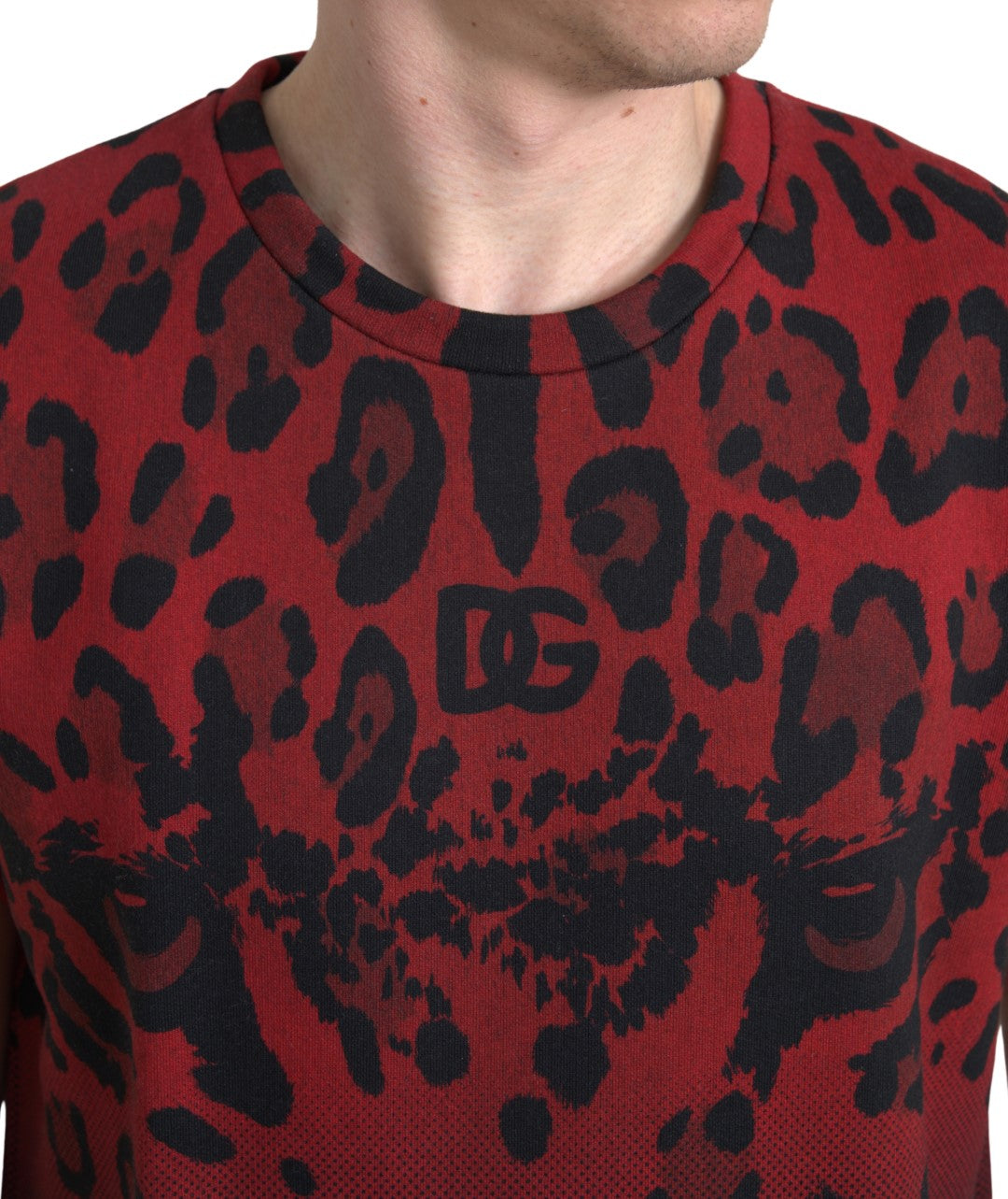 Camiseta sin mangas de algodón con estampado de leopardo rojo de Dolce &amp; Gabbana