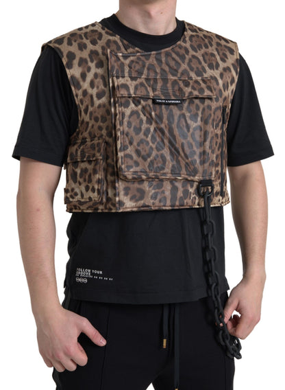 Chaleco de seda con estampado de leopardo de Dolce &amp; Gabbana Ropa deportiva exclusiva