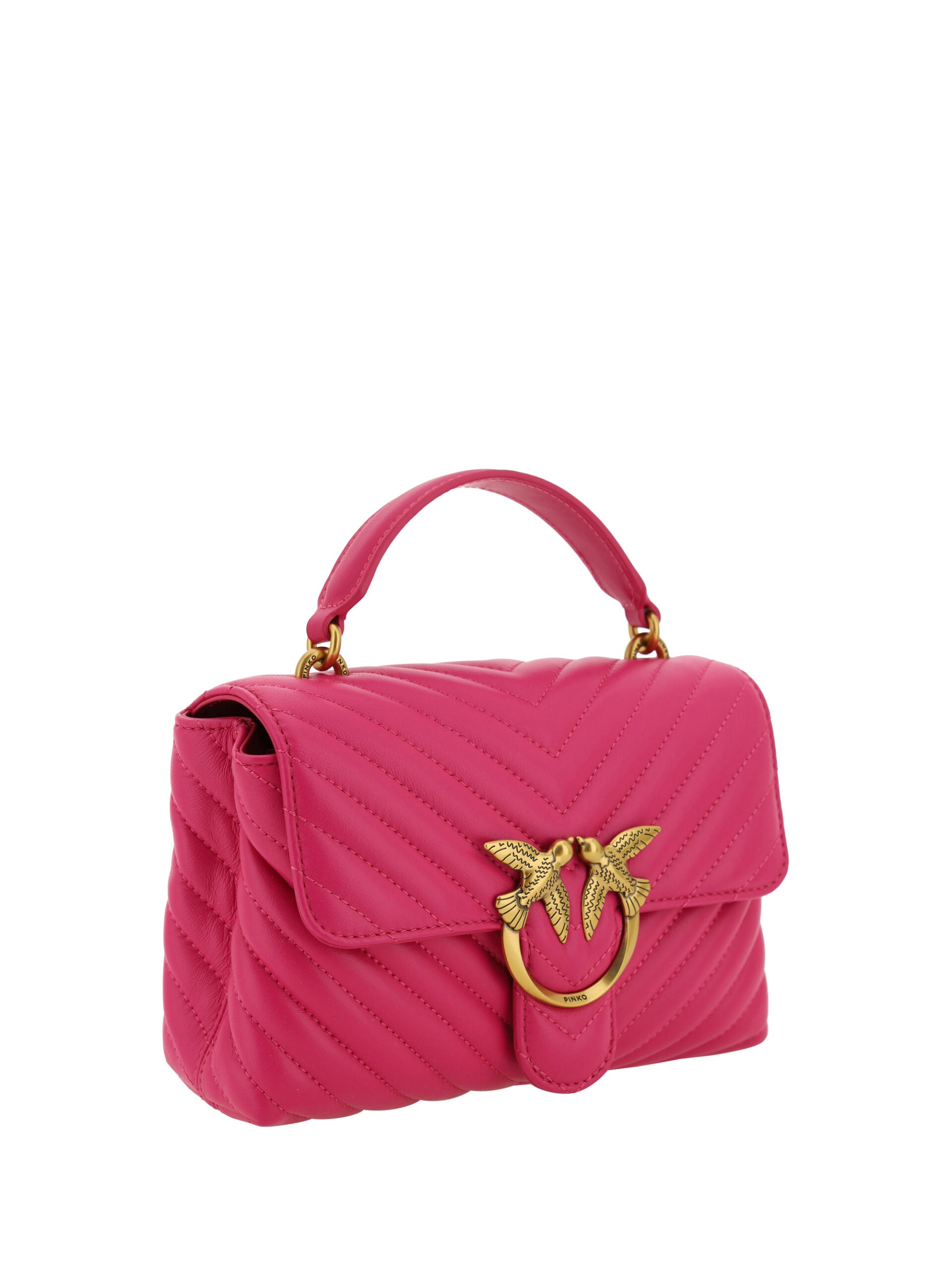 Chic Pink Quilted Leather Mini Handbag