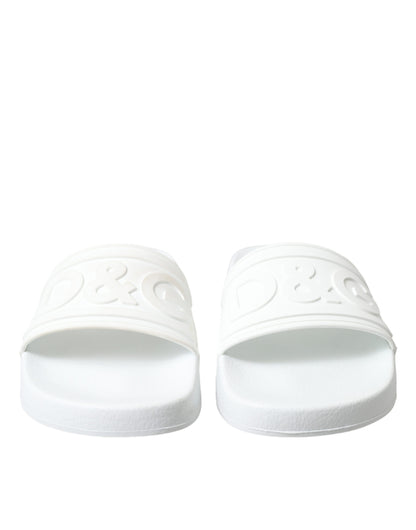 Sandalias blancas con el logotipo elegante de Dolce &amp; Gabbana