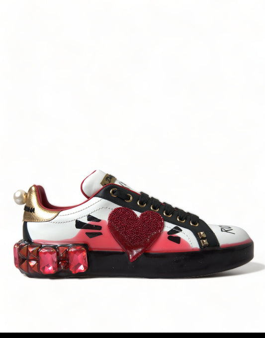 Elegantes zapatillas deportivas con cristales Portofino de Dolce &amp; Gabbana