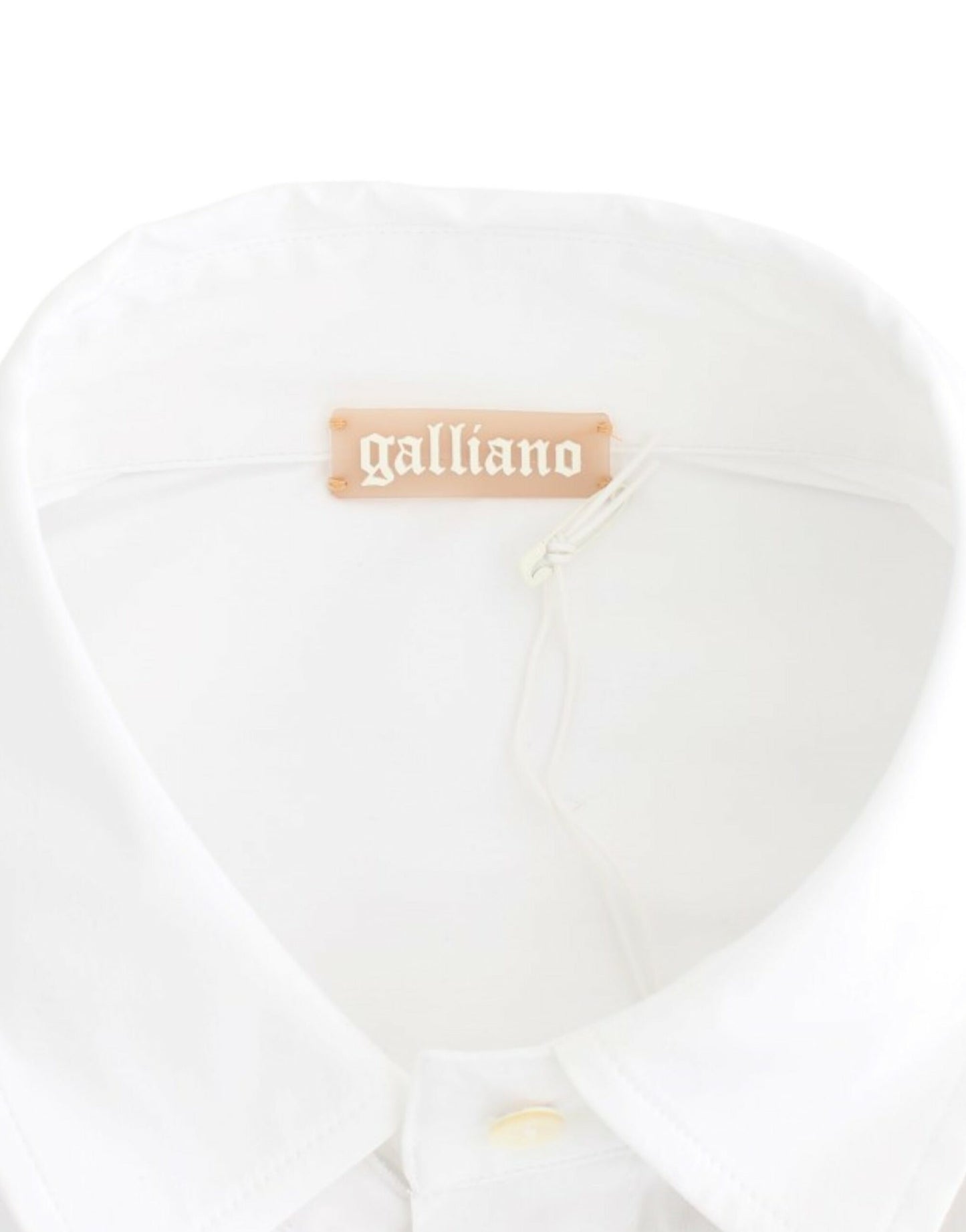 Blusa elegante de manga corta en mezcla de algodón blanco de John Galliano