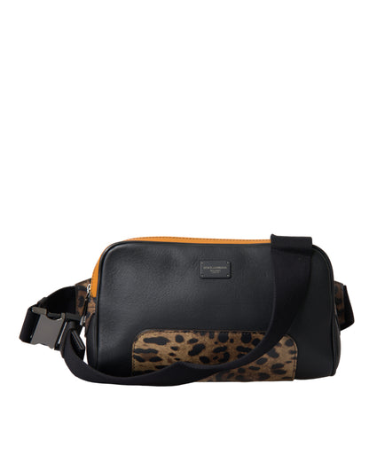 Bolso de piel exótica con diseño de leopardo y cinturón